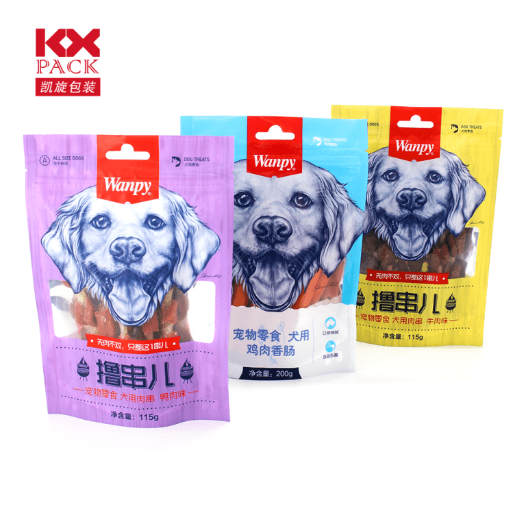 Printed Plastic pet food packaging bag reusab