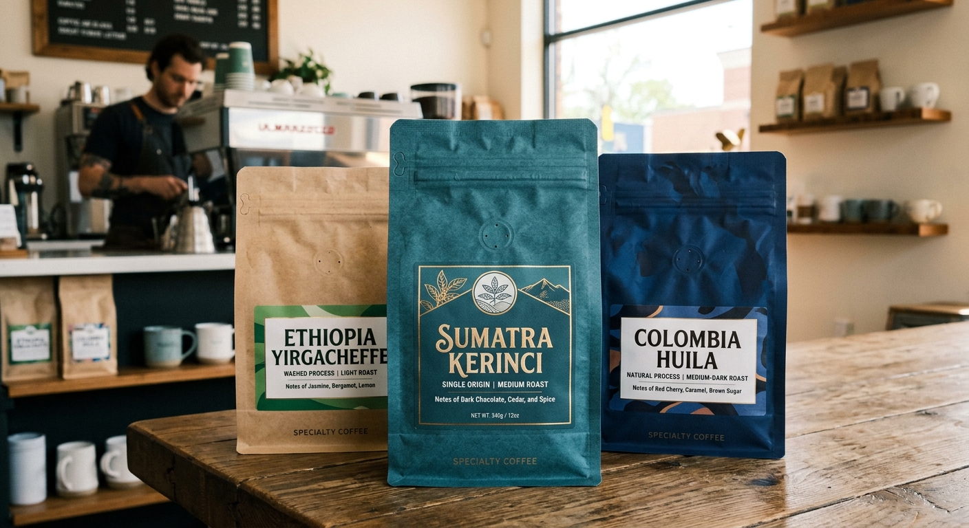 Flat bottom coffee bags 1 specialty coffee packaging
